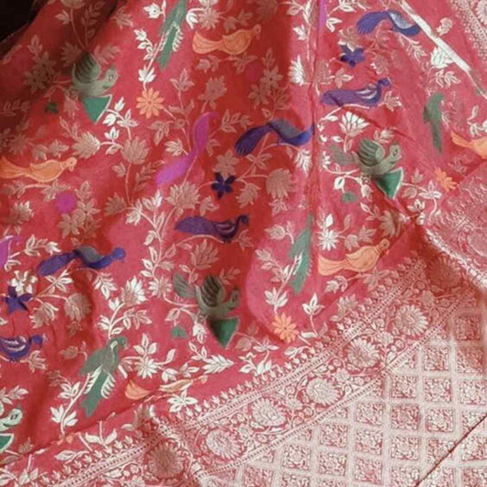 RED SKIRT BANARASI SILK SAREE