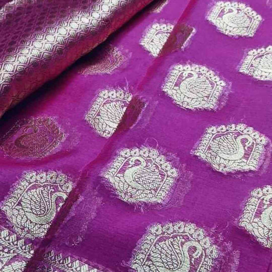 MAGENTA SWAN BANARASI CREPE GEORGETTE SAREE