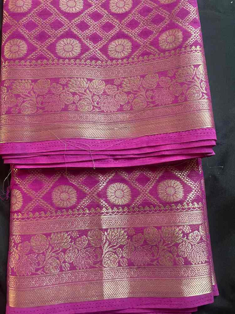 PURPLE GHARCHOLA BANARASI KHADDI GEORGETTE SAREE