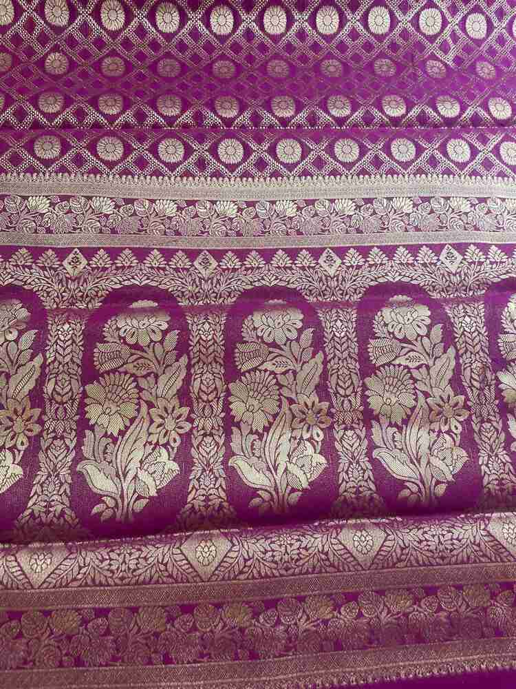 PURPLE GHARCHOLA BANARASI KHADDI GEORGETTE SAREE