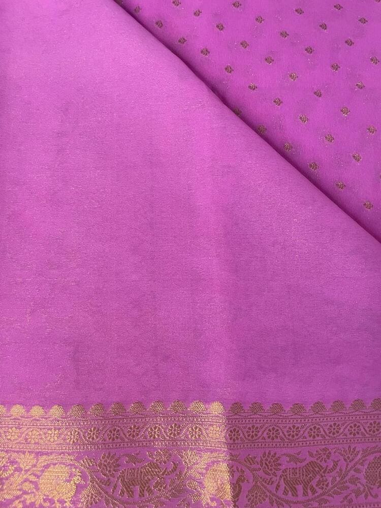 LAVENDER BUTTA BUTI BANARASI KHADDI GEORGETTE SAREE