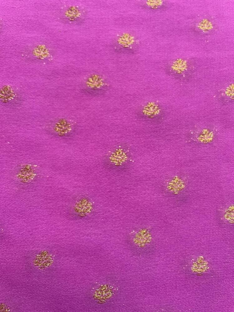 LAVENDER BUTTA BUTI BANARASI KHADDI GEORGETTE SAREE