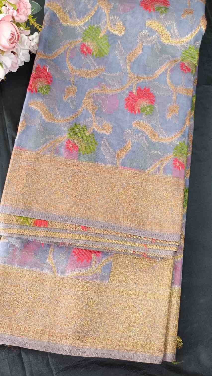 GREY ANTIQUE MEENA JAAL PARTY ORGANZA