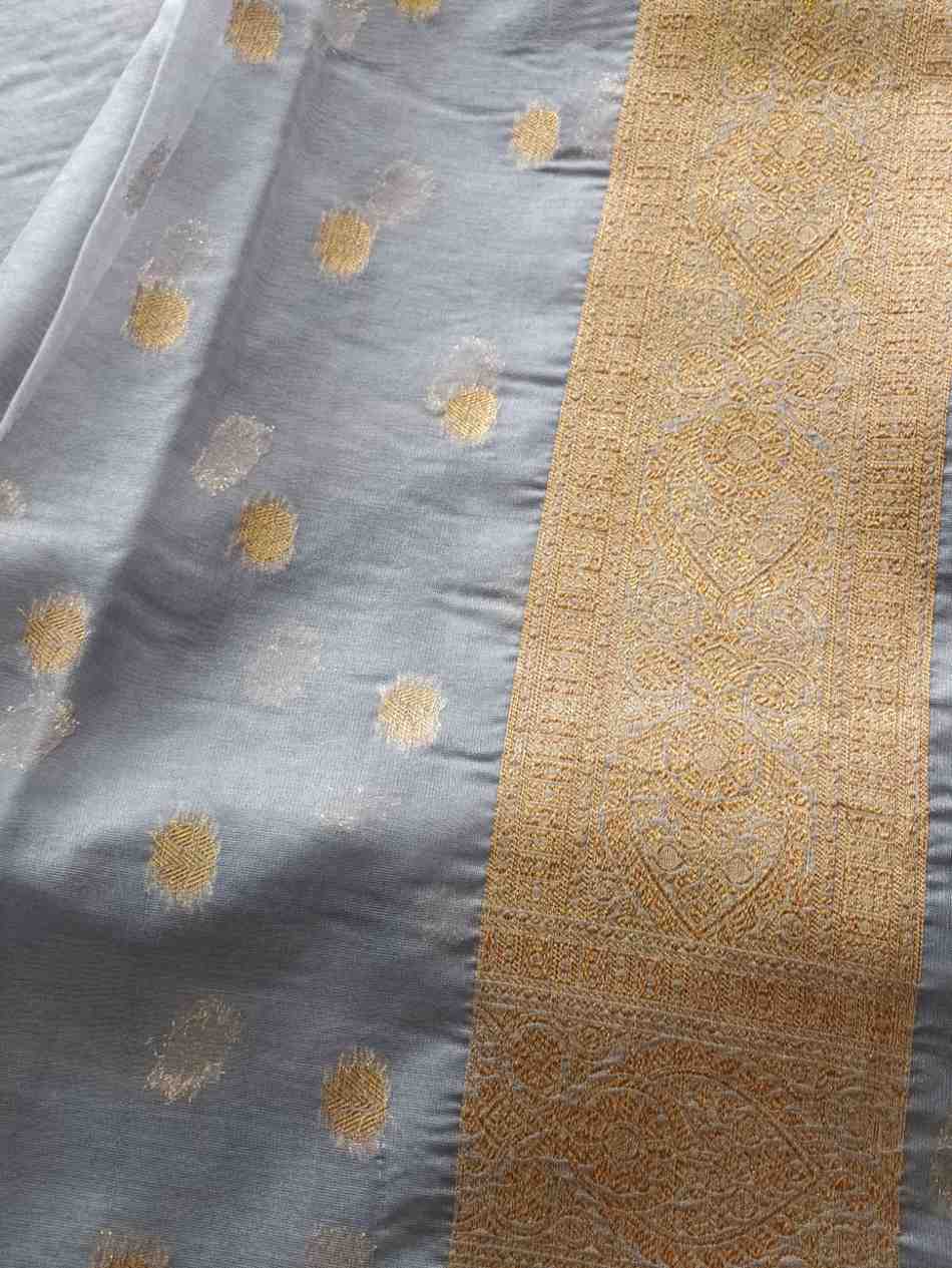 GREY ANTIQUE MEENA JAAL PARTY ORGANZA