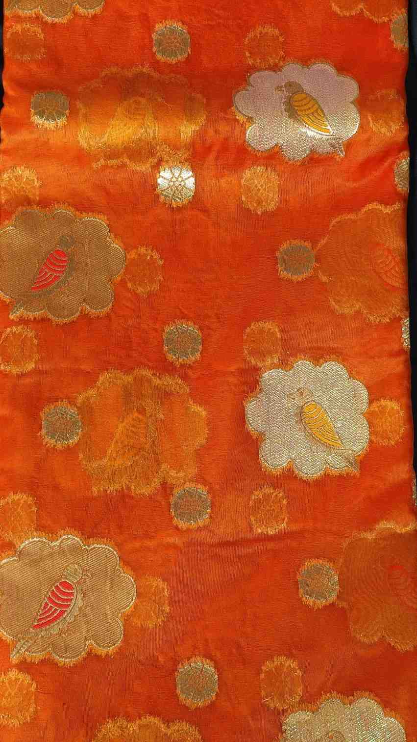 ORANGE PARROT PARTY BANARASI ORGANZA SAREE
