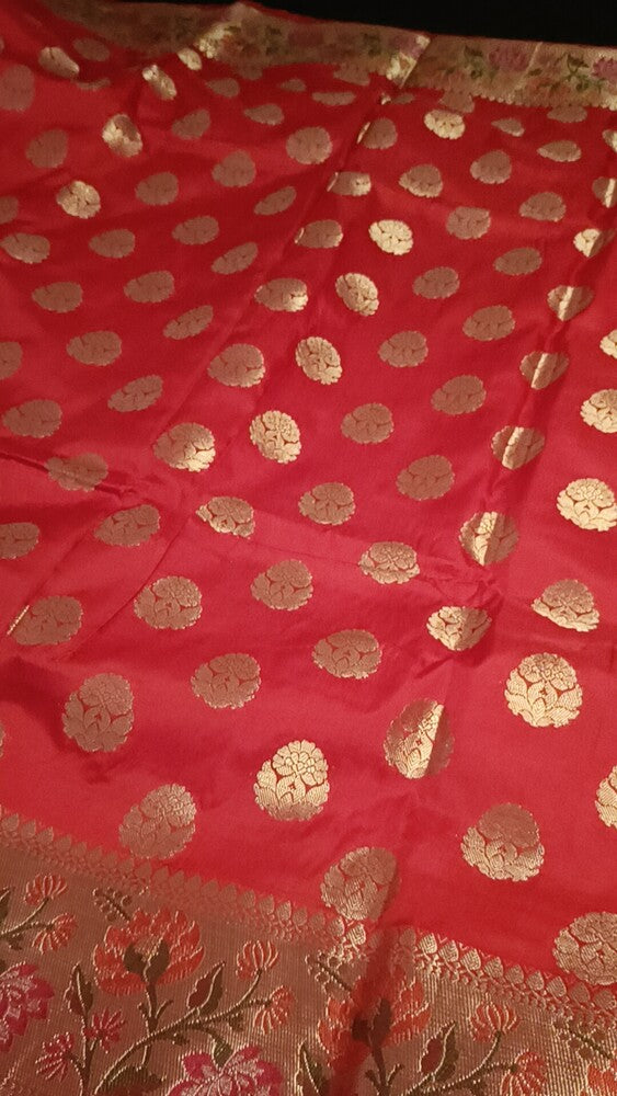 RED BUTTA MOTIF PAITHANI BANARASI KATAN SILK SAREE