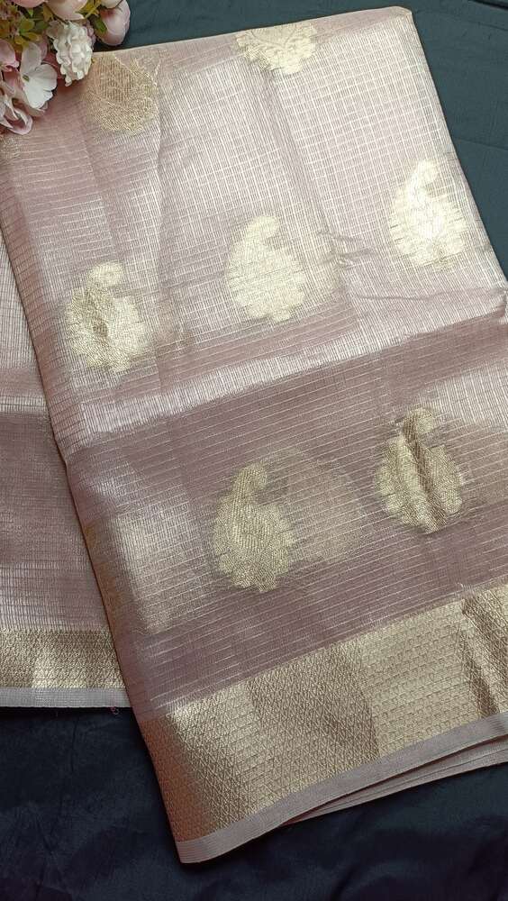 PINK MANGO MOTIF BANARASI TISSUE KOTA SAREE