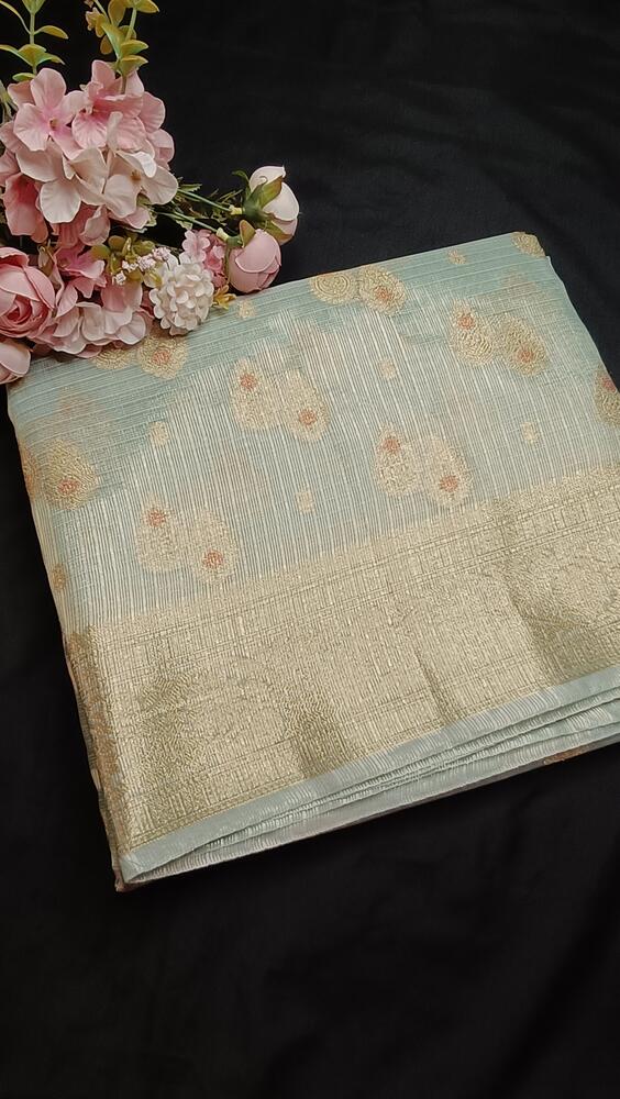 BLUE DOUBLE MEENAKARI BANARASI TISSUE KOTA SAREE