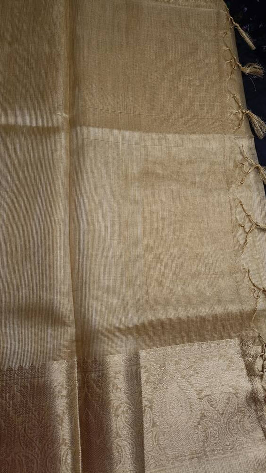 GOLDEN LEAF BANARASI TISSUE KOTA SAREE