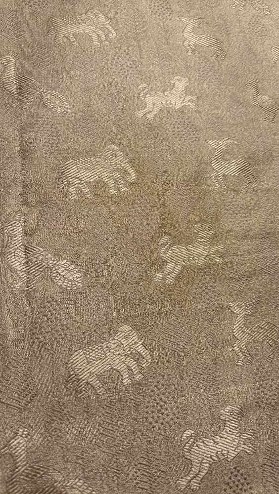 GOLDEN BEIGE SHIKARGAH TISSUE KATAN BANARASI SILK SAREE