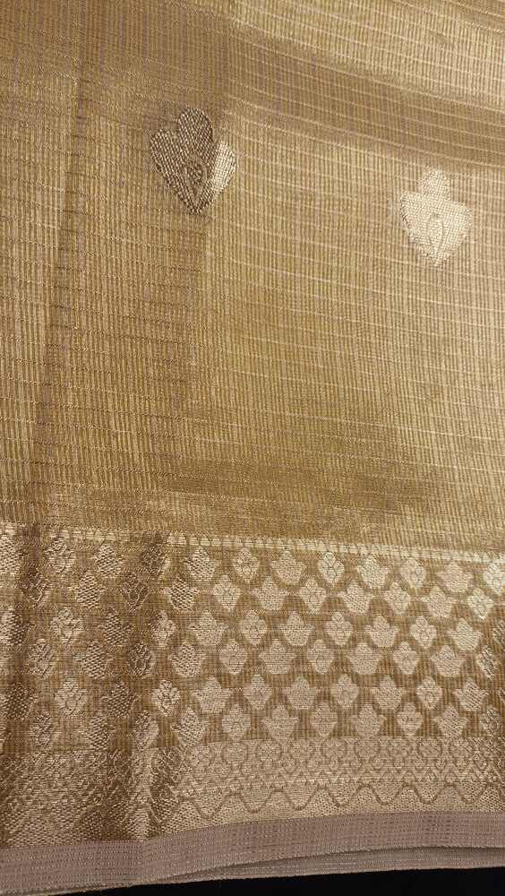 GOLDEN FLORAL BANARASI TISSUE KOTA SAREE