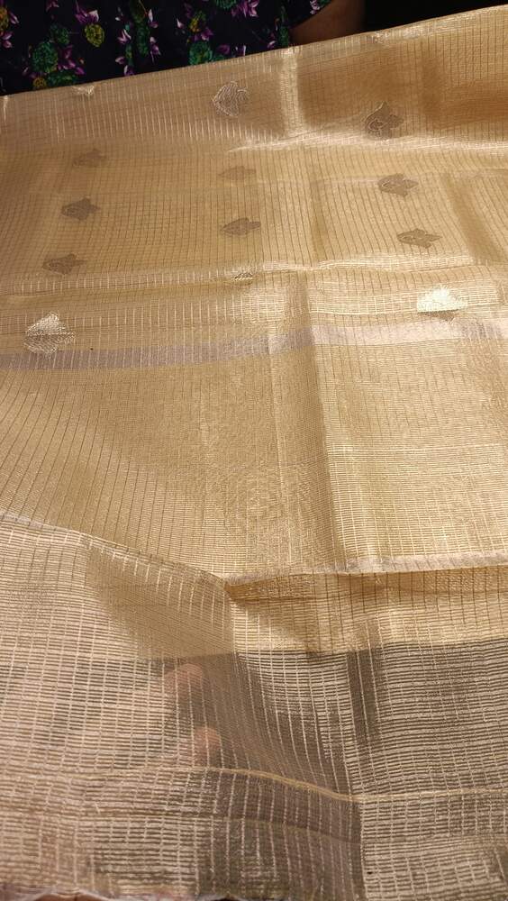 GOLDEN FLORAL BANARASI TISSUE KOTA SAREE