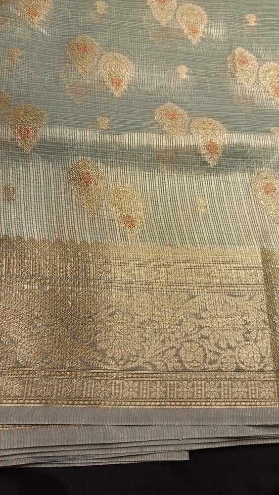BLUE DOUBLE MEENAKARI BANARASI TISSUE KOTA SAREE
