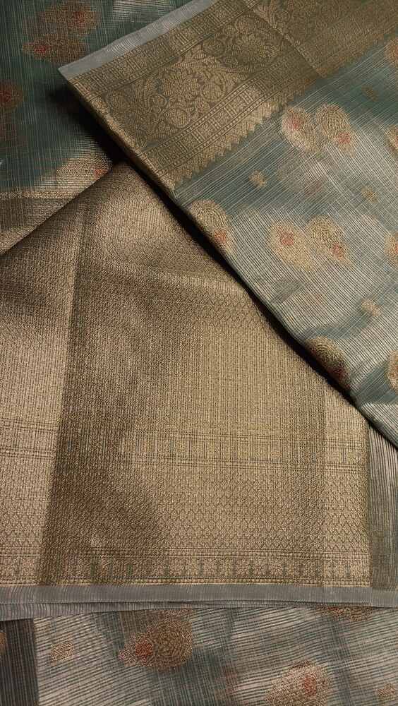 BLUE DOUBLE MEENAKARI BANARASI TISSUE KOTA SAREE