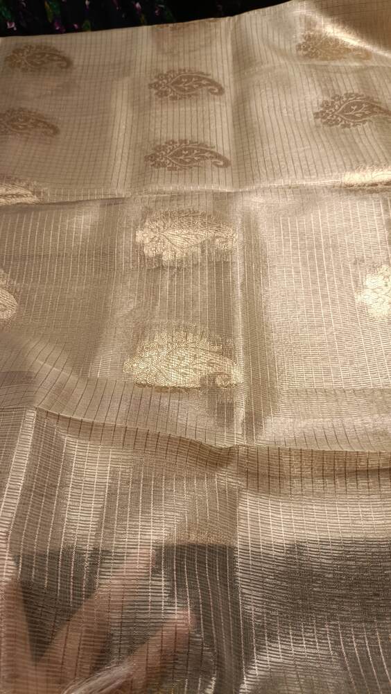 GOLD MANGO MOTIF BANARASI TISSUE KOTA SAREE