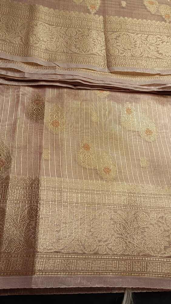 PINK DOUBLE MEENAKARI BANARASI TISSUE KOTA SAREE