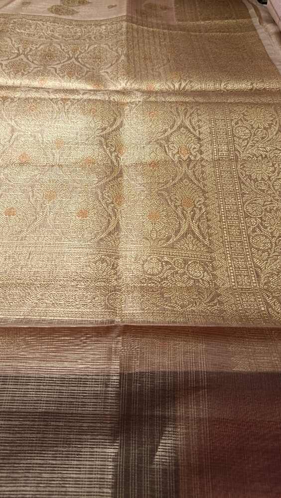PINK DOUBLE MEENAKARI BANARASI TISSUE KOTA SAREE