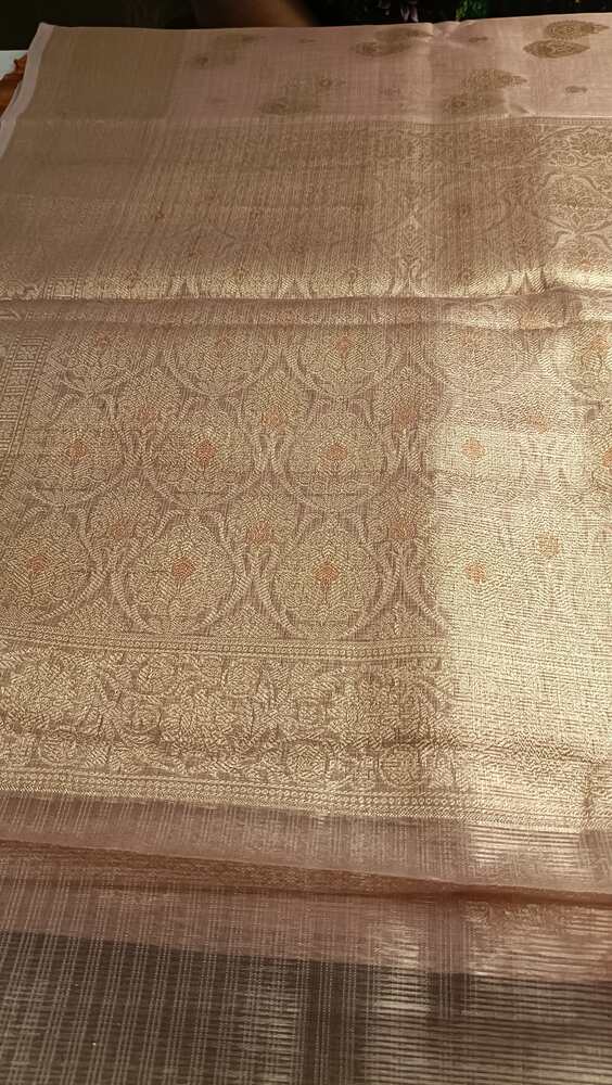 PINK DOUBLE MEENAKARI BANARASI TISSUE KOTA SAREE