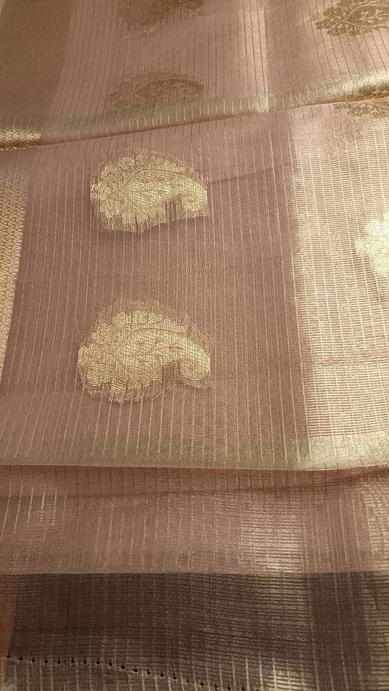 PINK MANGO MOTIF BANARASI TISSUE KOTA SAREE