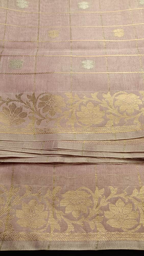 PINK BANARASI LINEN TISSUE SILK SAREE