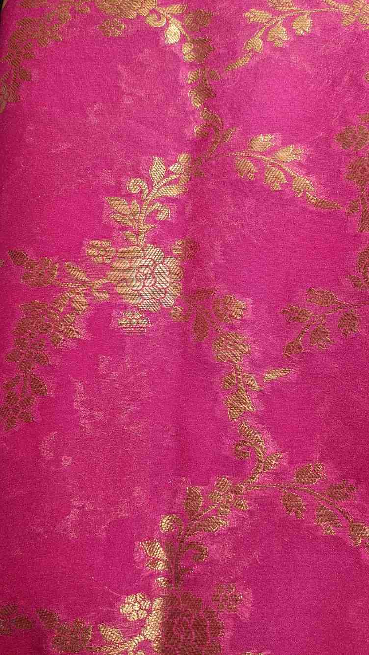 PINK ROSE JAAL BANARASI GEORGETTE SAREE