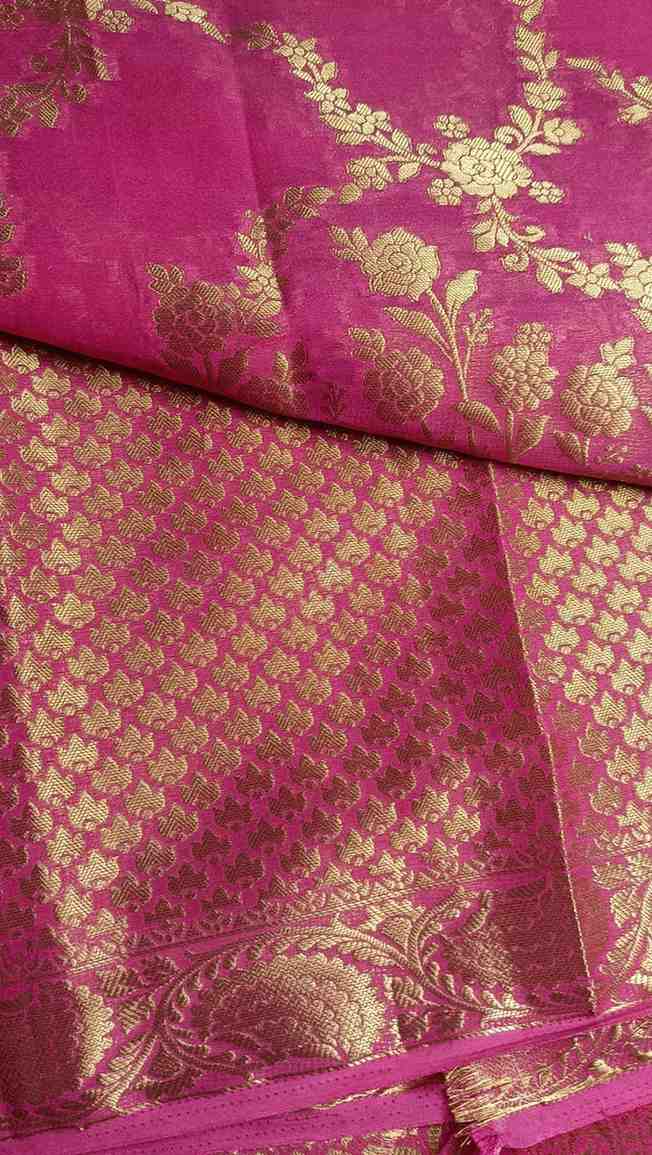 PINK ROSE JAAL BANARASI GEORGETTE SAREE