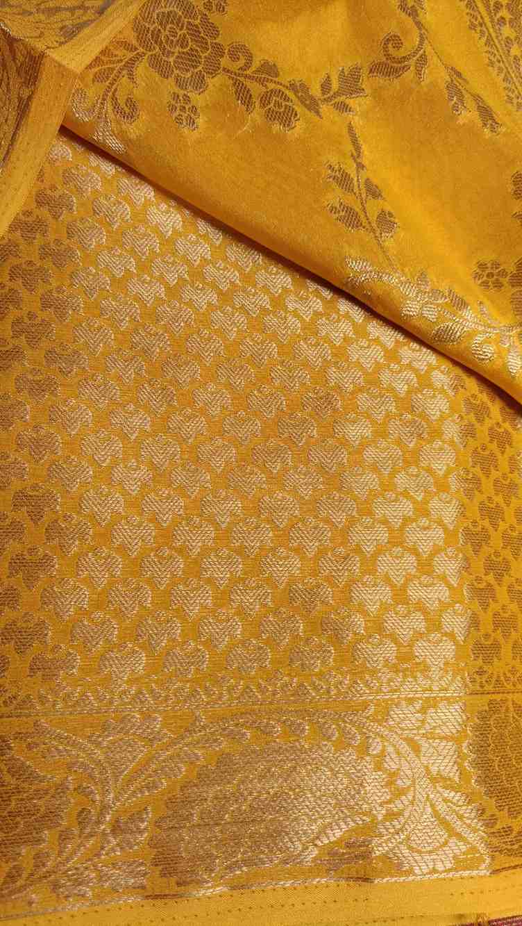YELLOW ROSE JAAL BANARASI GEORGETTE SAREE