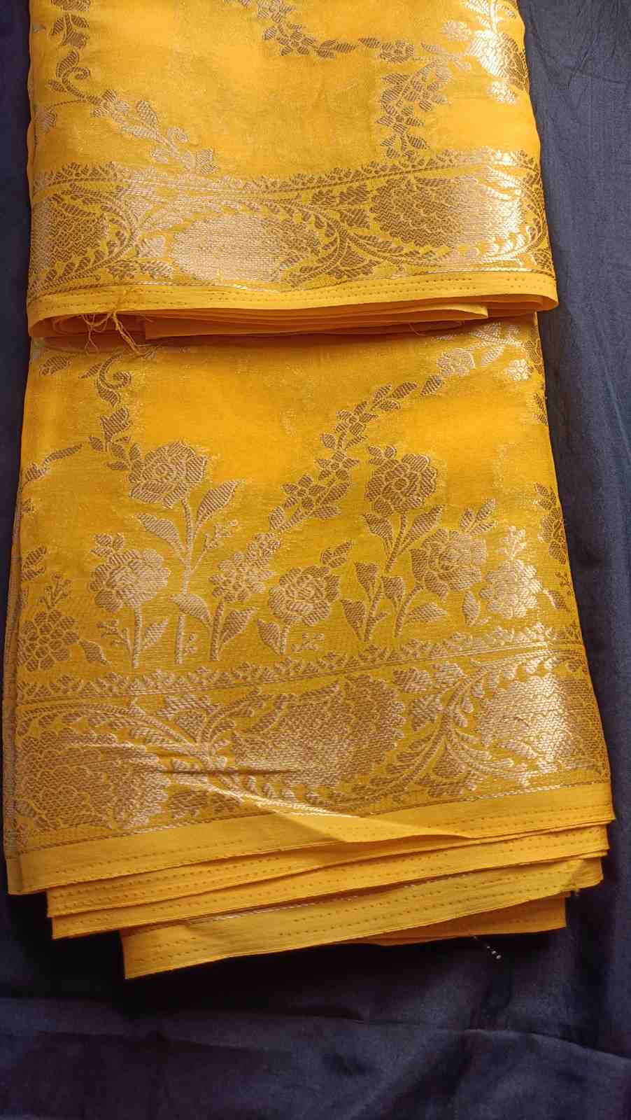 YELLOW ROSE JAAL BANARASI GEORGETTE SAREE
