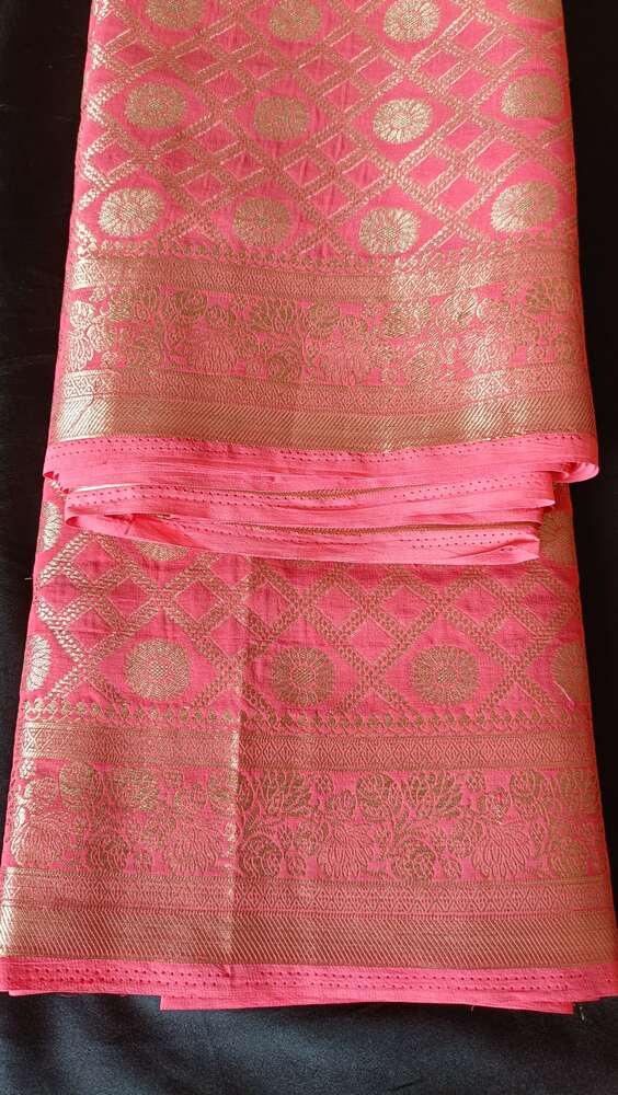 PINK GHARCHOLA BANARASI KHADDI GEORGETTE SAREE