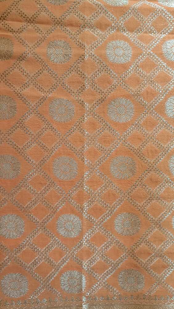 ORANGE GHARCHOLA BANARASI KHADDI GEORGETTE SAREE