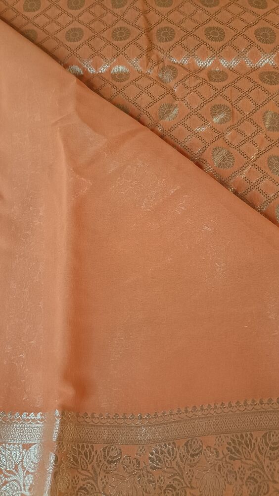 ORANGE GHARCHOLA BANARASI KHADDI GEORGETTE SAREE
