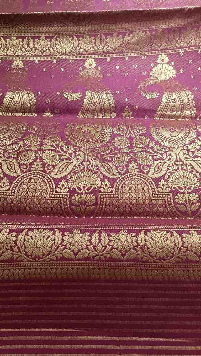 WINE PEACOCK BUTI BANARASI GEORGETTE SAREE