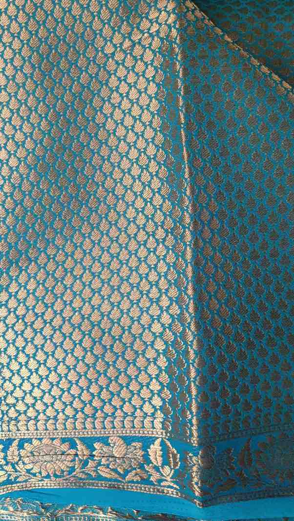 SKY BLUE PEACOCK BUTI BANARASI GEORGETTE SAREE