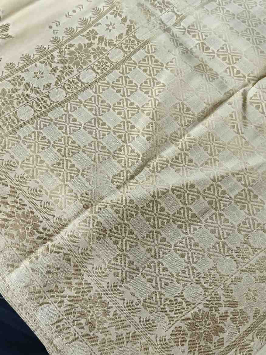 CREAM FLORAL TUSSAR VISCOSE