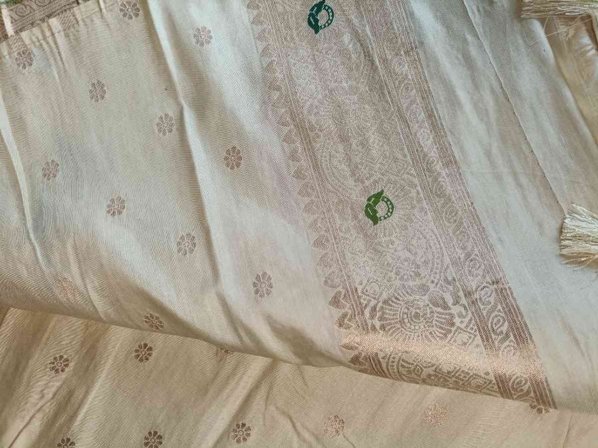 WHITE MANGO BOX MEENA BANARASI VISCOSE SAREE