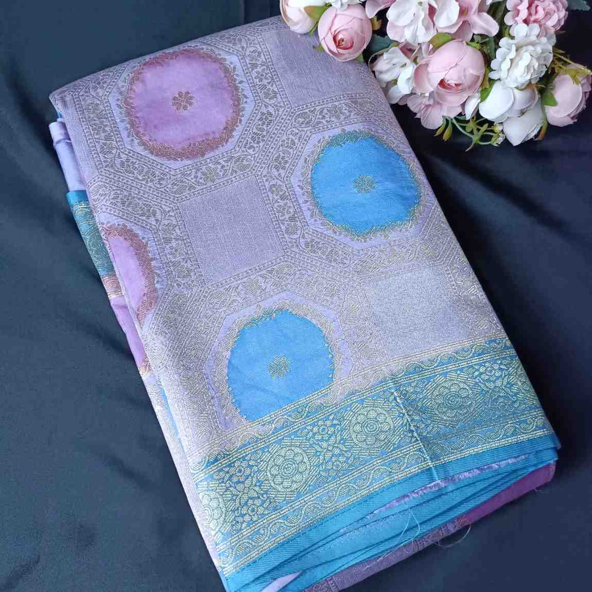 LAVENDER BLUE TUSSAR VISCOSE RANGKAT