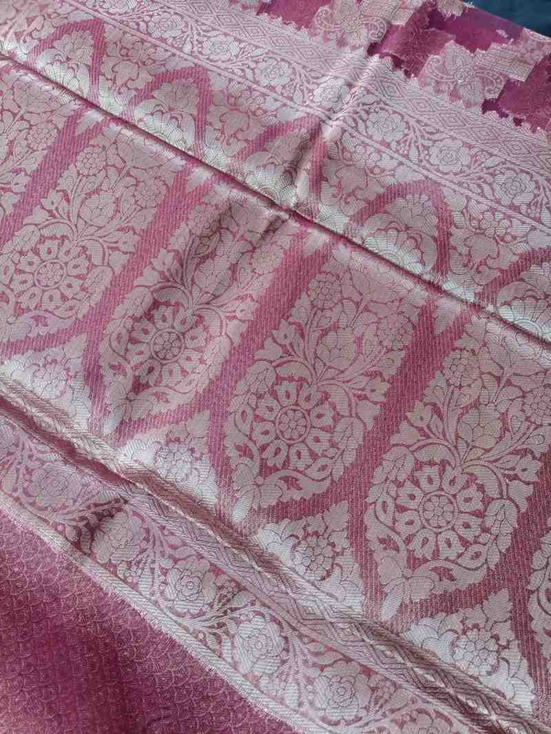 MAROON LEHARIYA PARTY ORGANZA BANARASI SAREE