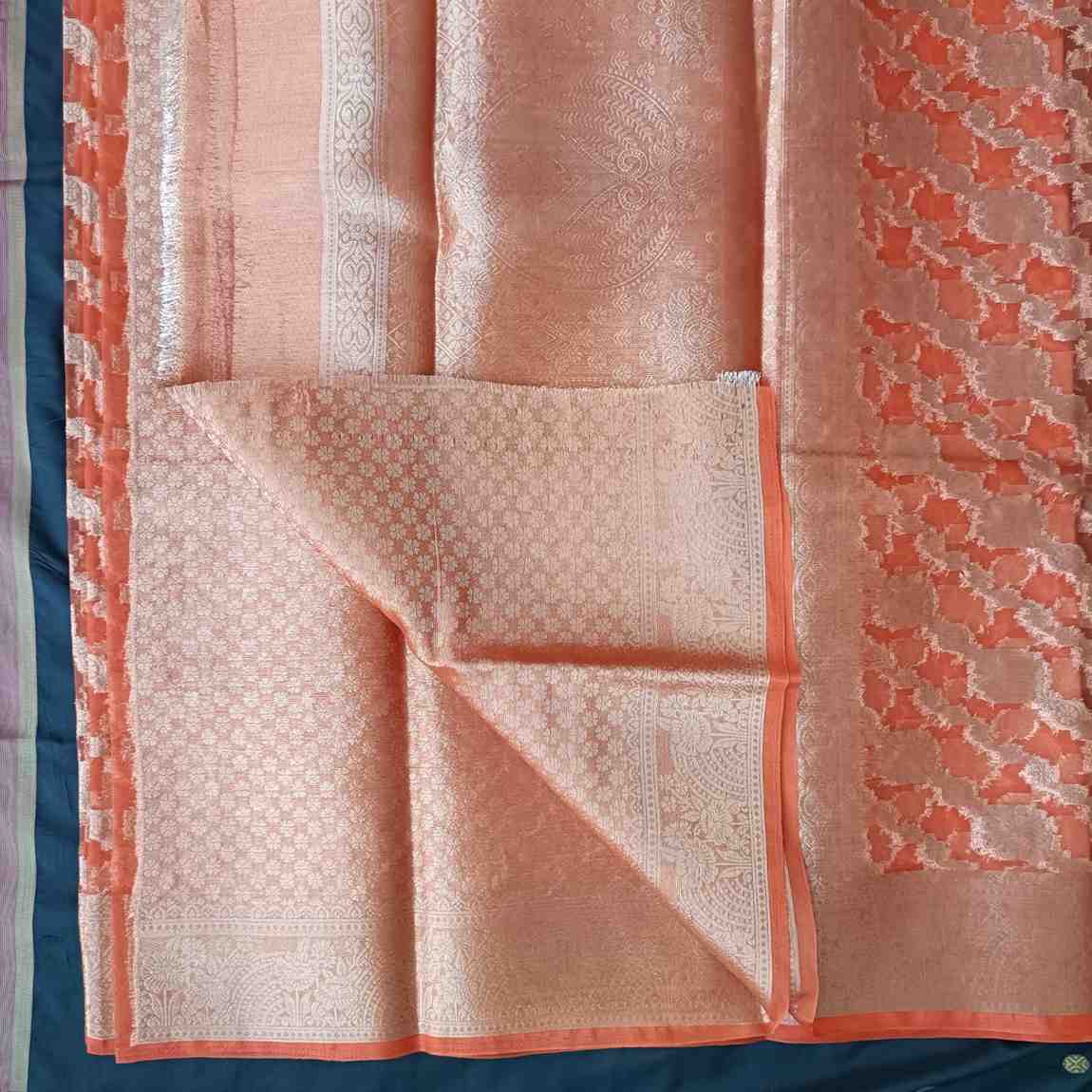 ORANGE LEHARIYA ORGANZA SAREE