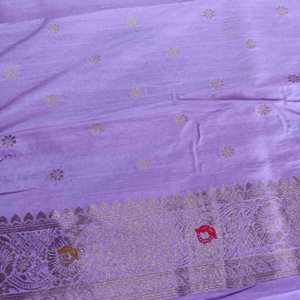 LAVENDER MANGO BOX MEENA BANARASI VISCOSE SAREE