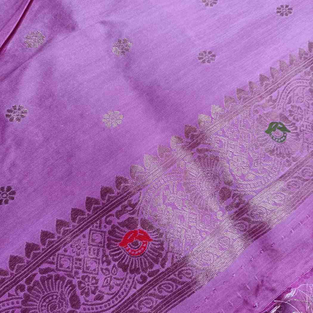 LAVENDER PINK MANGO BOX MEENA BANARASI VISCOSE SAREE