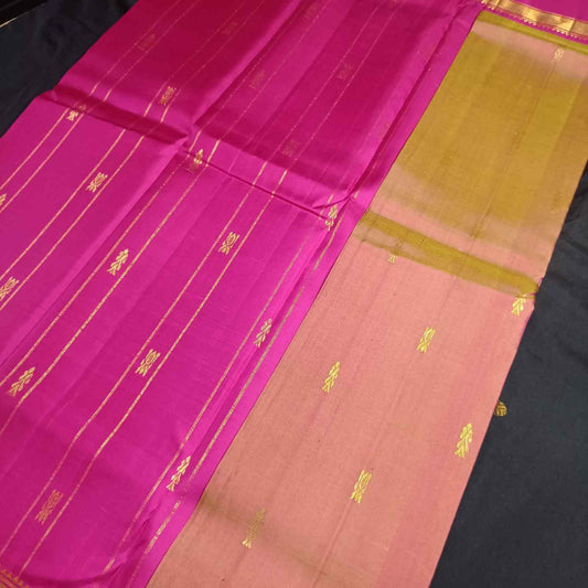 Pure Handloom Honey Gold Kanjivaram Silk Saree