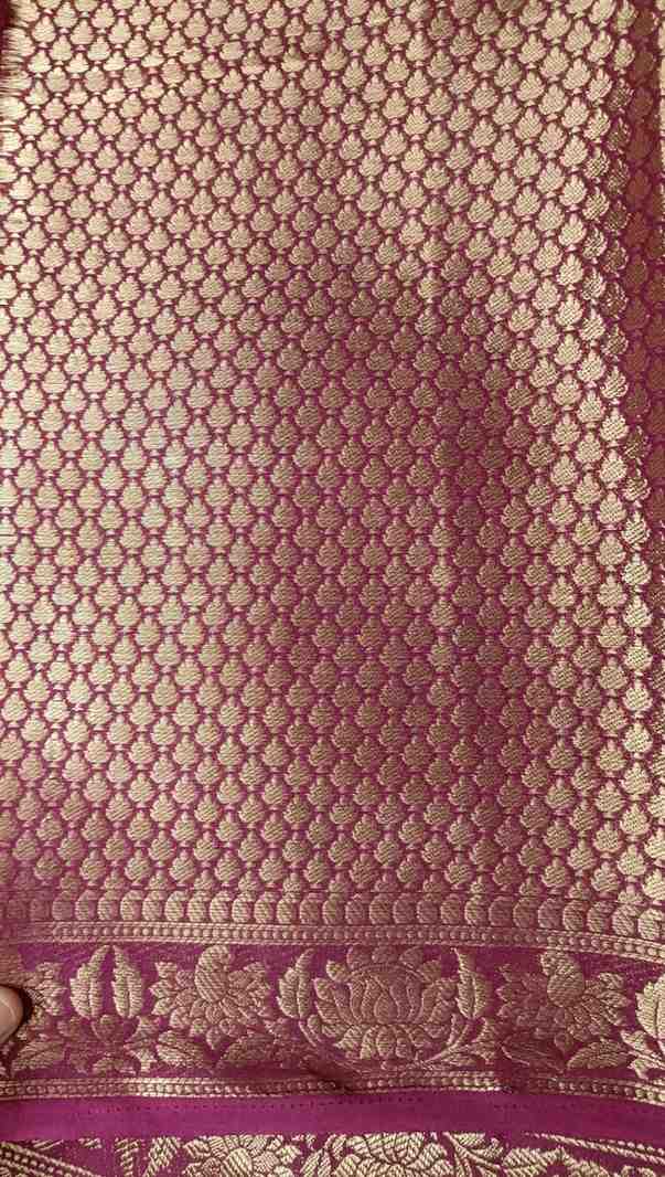 WINE PEACOCK BUTI BANARASI GEORGETTE SAREE