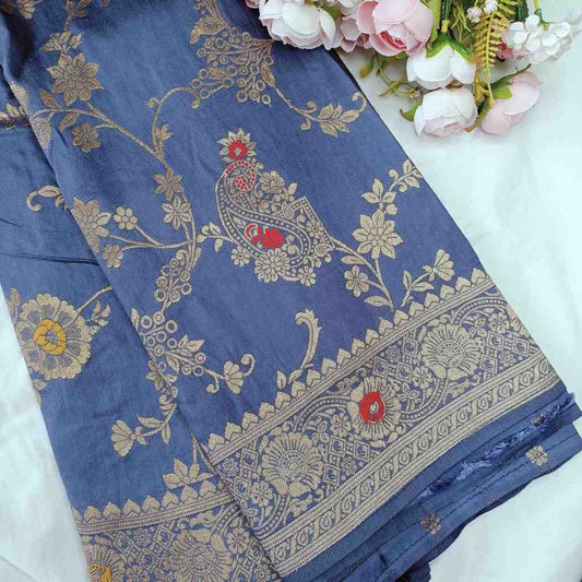 GREY BOX MEENA BANARASI VISCOSE SAREE