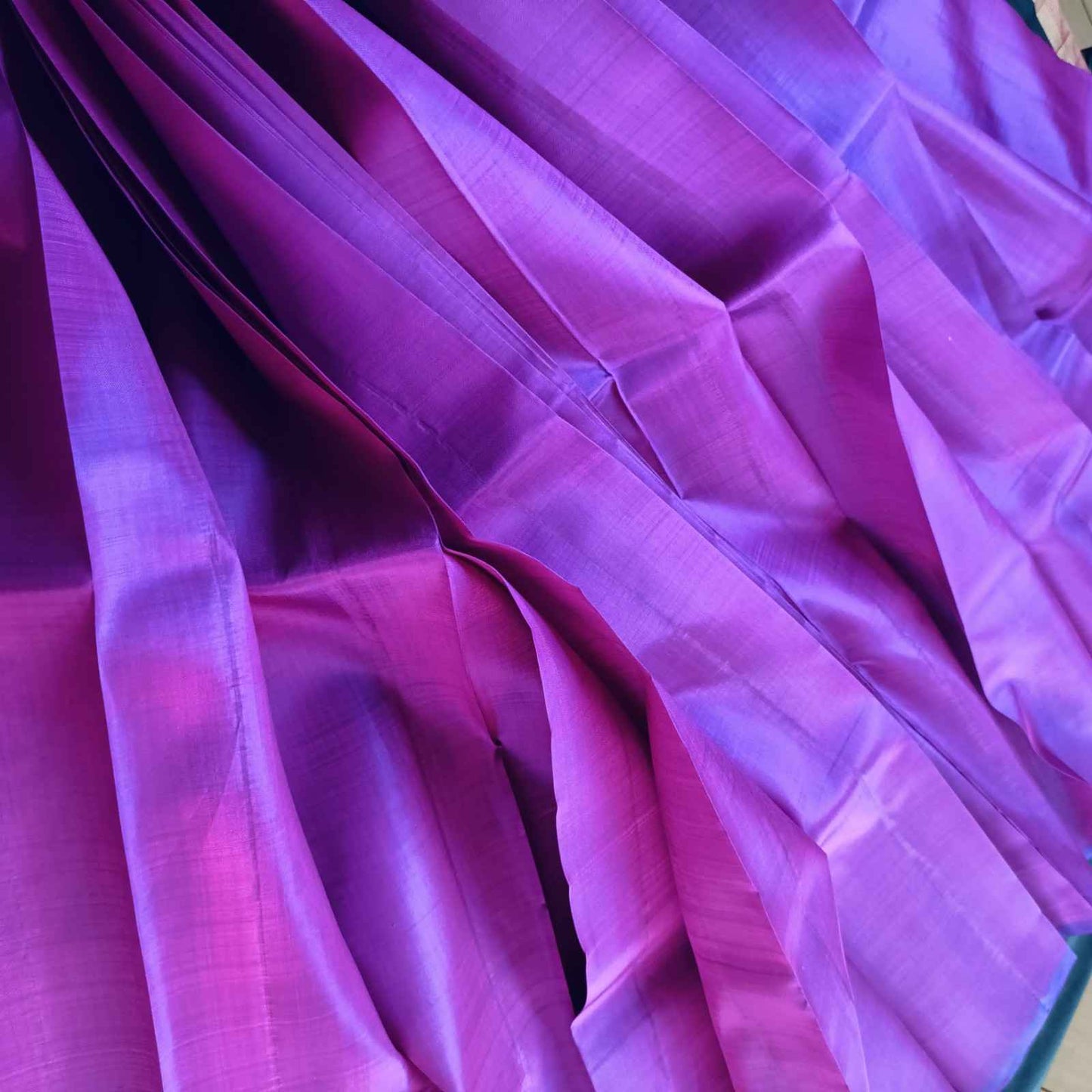 Pure Handloom Purple Thirubhuvanam Silk Saree - Purple