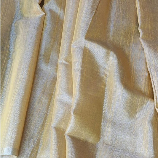 GOLDEN YELLOW EMBROIDERY BANARASI TISSUE SILK SAREE