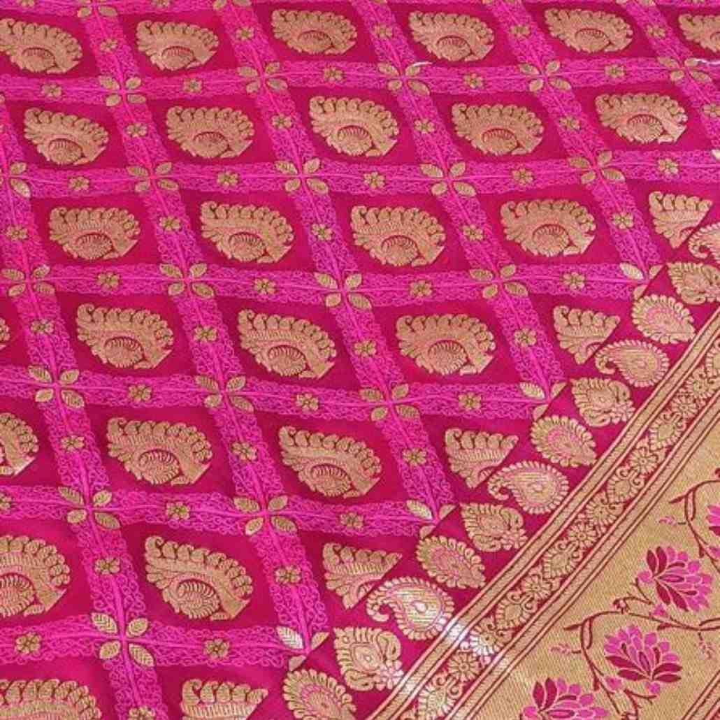 PINK GHARCHOLA TANCHUI BANARASI KATAN SILK SAREE