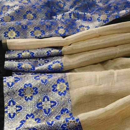 BLUE PATCH WORK BANARASI TISSUE SILK SAREE