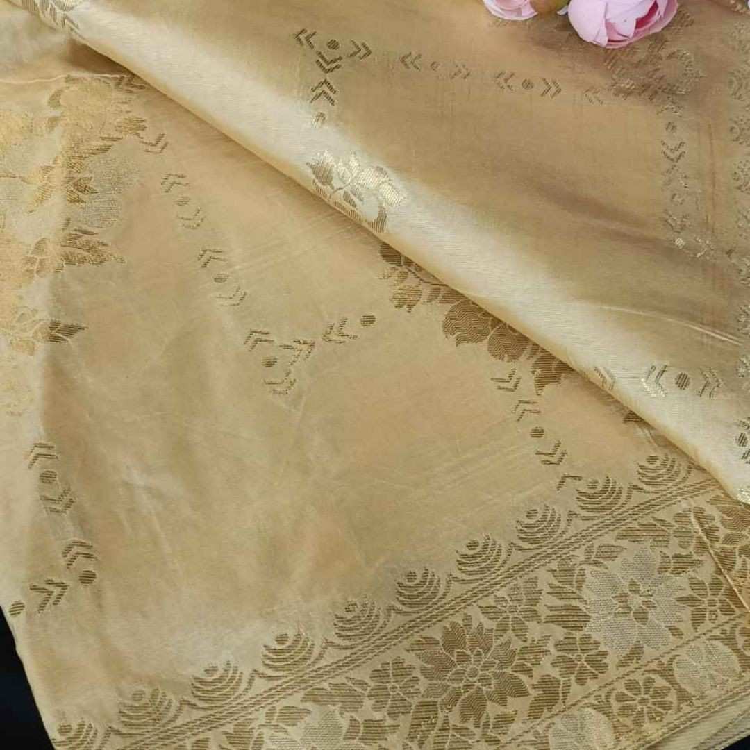 CREAM FLORAL TUSSAR VISCOSE