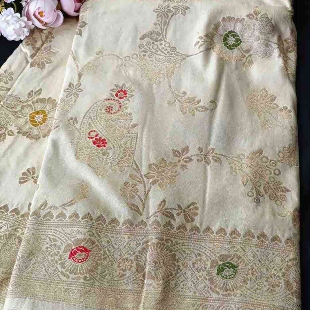 WHITE MANGO BOX MEENA BANARASI VISCOSE SAREE