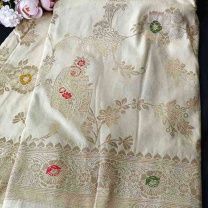 WHITE MANGO BOX MEENA BANARASI VISCOSE SAREE